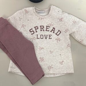 💥 5/$75 - Spread Love Floral Sweatshirt and Leggings Set 3-6 Months